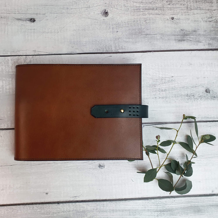 Hands of Tym Notebooks & Notepads 'Laurel Sketch' The Bespoke Handmade Luxury Leather Sketchbook A4 A5 Landscape