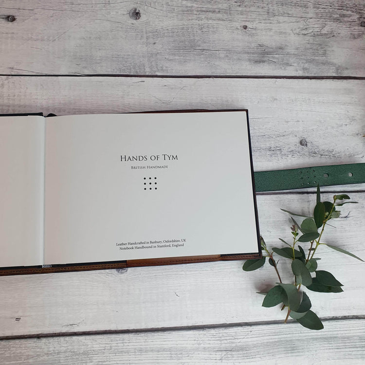 Hands of Tym Notebooks & Notepads 'Laurel Sketch' The Bespoke Handmade Luxury Leather Sketchbook A4 A5 Landscape