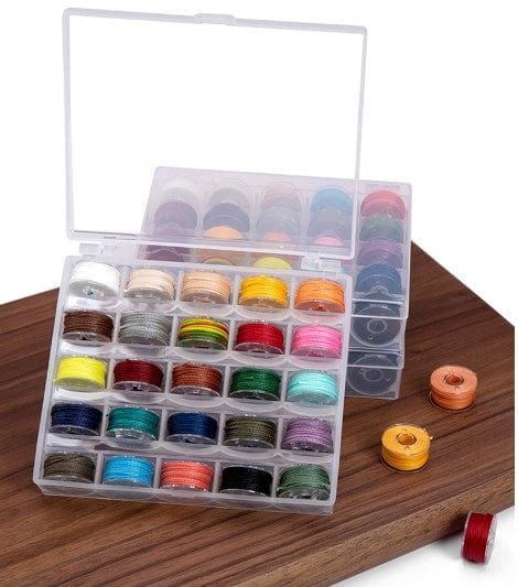 Hands of Tym Tools and Supplies 25 Colours Leather Sewing Thread Kit Round Waxed Thread Set - 35mm