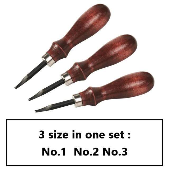 Hands of Tym 3 size one set Sharp Leather Edge Beveler for Leathercrafting - High Carbon Steel