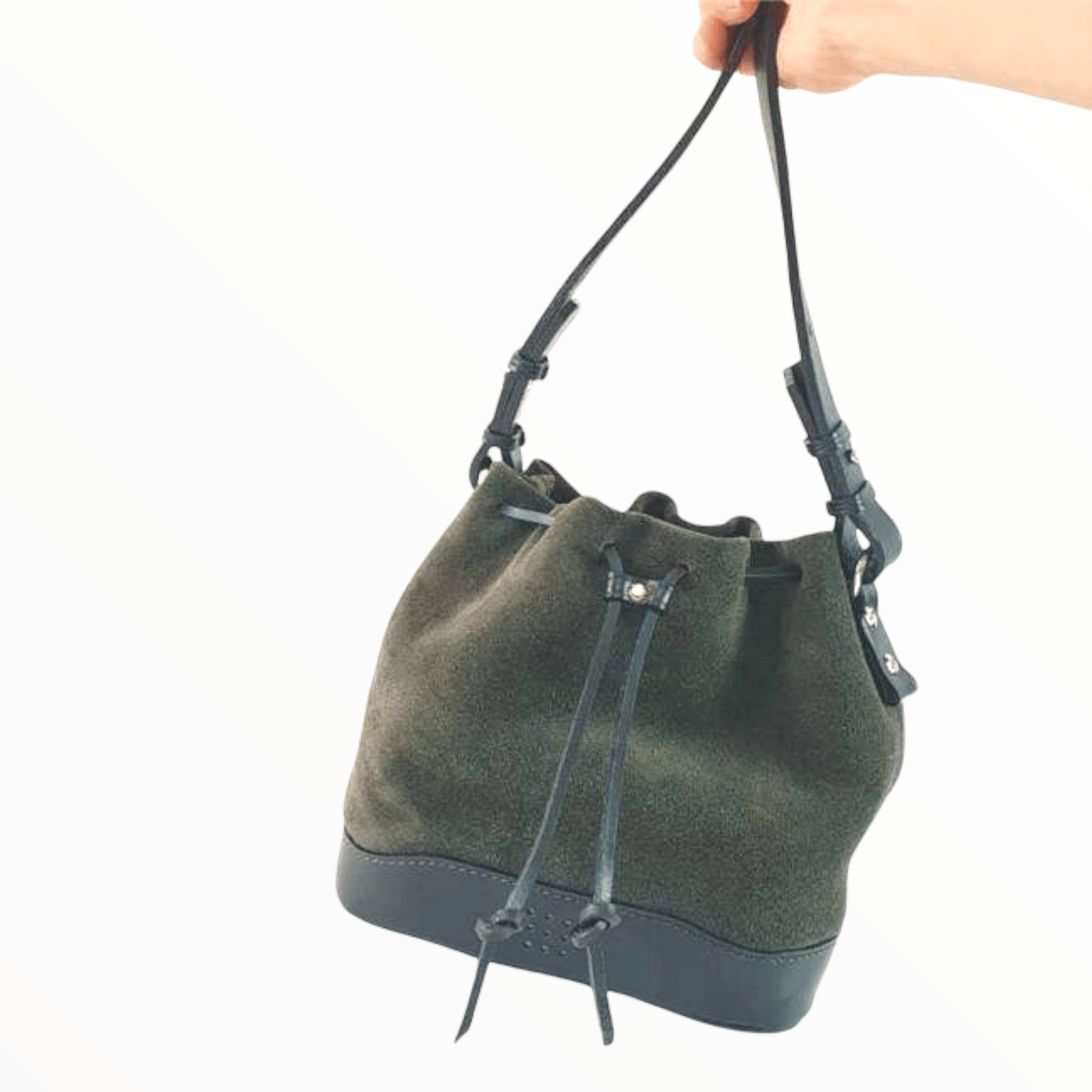 Hands of Tym Bag 'Hazel' Bespoke Handmade Soft Suede Medium Bucket Bag