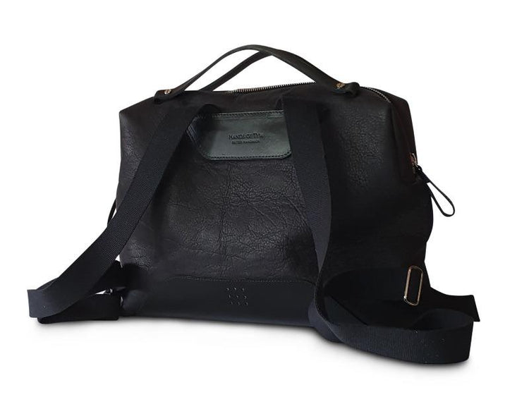 Hands of Tym Bag 'Rowan' Bespoke Handmade Luxury Leather Backpack with holdall style top handle