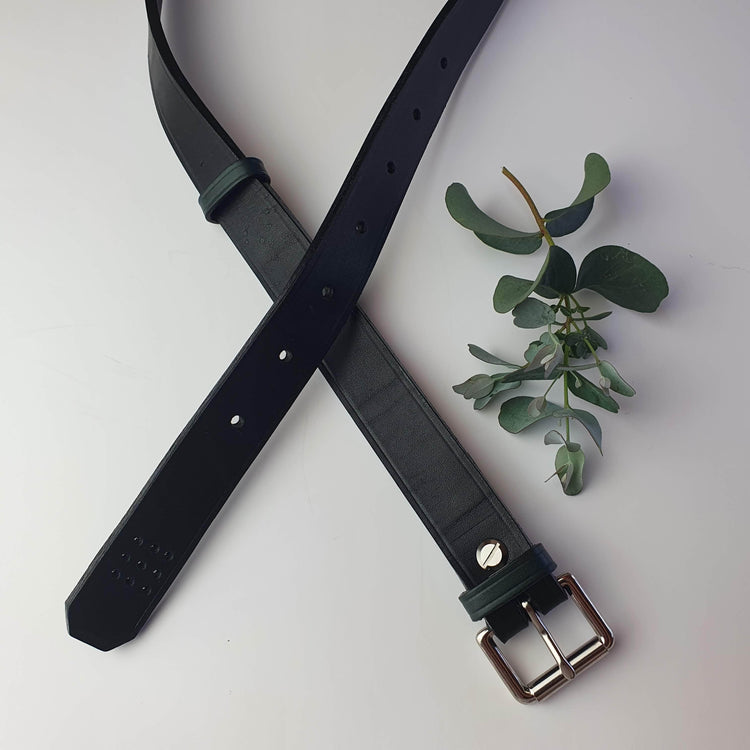 Hands of Tym Belts 'Ash Slim' Bespoke Handmade Leather Belt - Slim 25mm