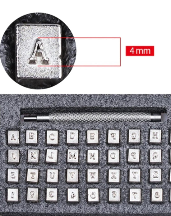 Leather Craft Alphabet Tool for stamping capital letters and numbers p ...