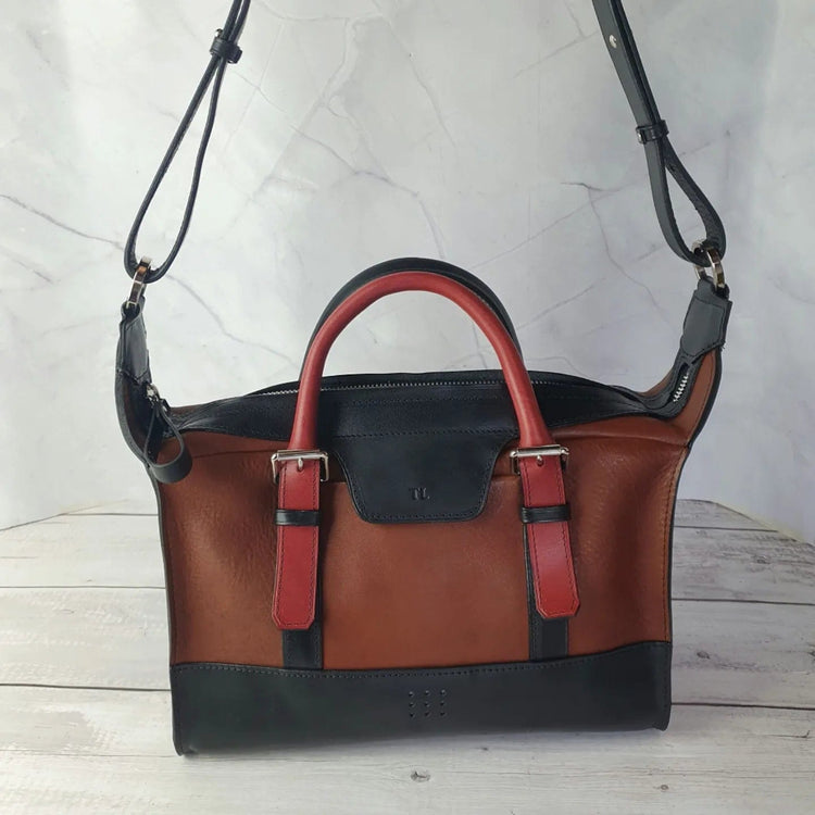 Hands of Tym Handbags 'Fern' Bespoke Handmade Leather Handbag with zip and top handle