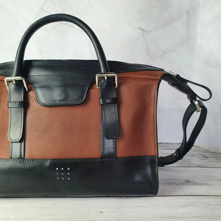 Hands of Tym Handbags 'Fern' Bespoke Handmade Leather Handbag with zip and top handle