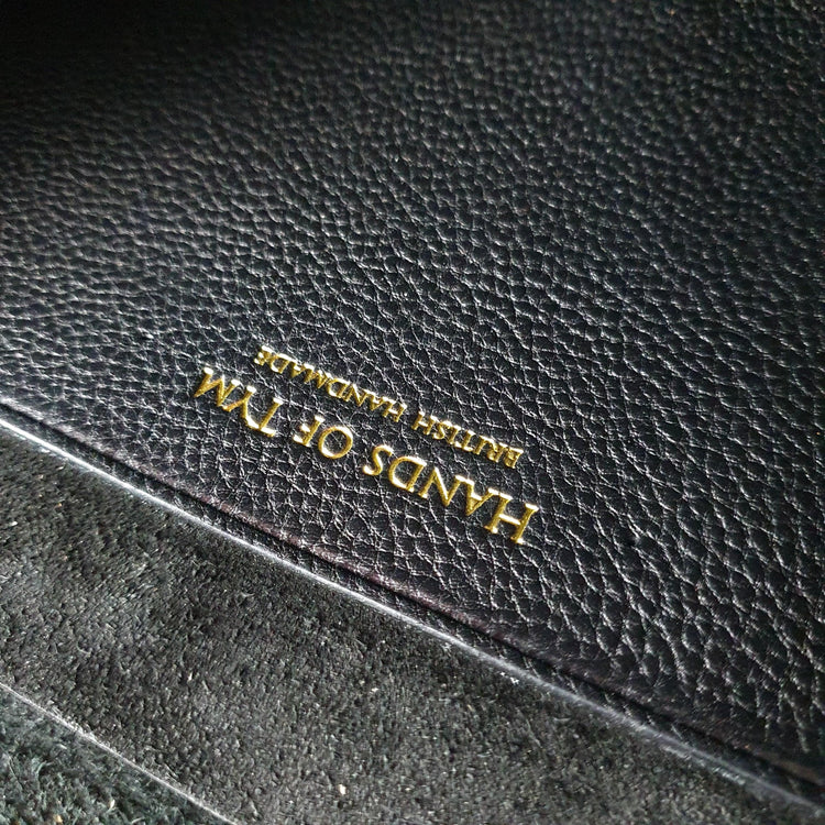 Hands of Tym Handbags 'Hickory Satchel' Bespoke Handmade Luxury Leather Cross Body Bag Black