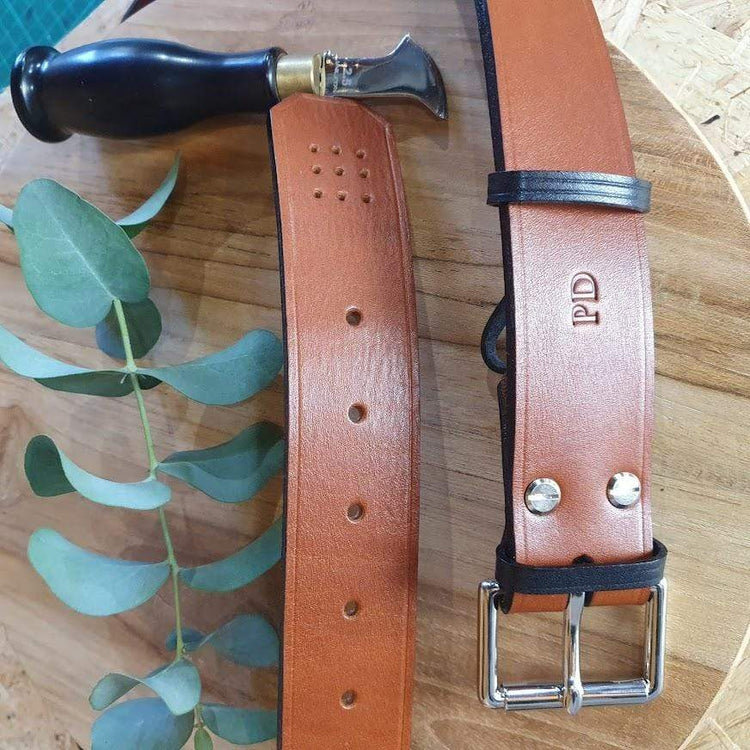 Hands of Tym SLG 'Ash Wide' Bespoke Handmade Leather Belt - Wide 38mm