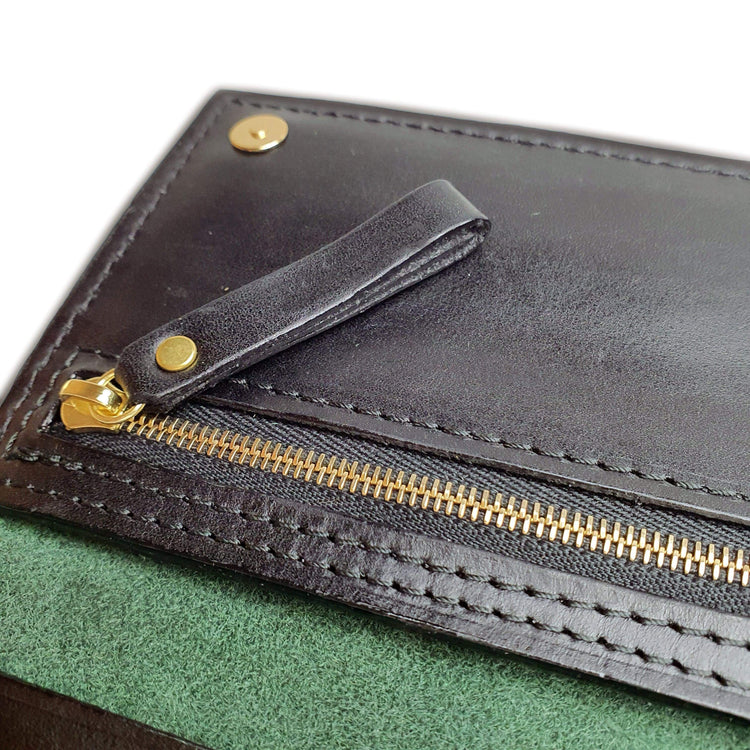 Hands of Tym SLG 'Juniper' Bespoke Handmade Long Leather Purse with zip