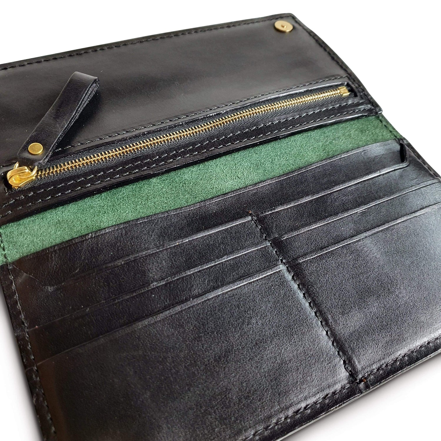 Hands of Tym SLG 'Juniper' Bespoke Handmade Long Leather Purse with zip