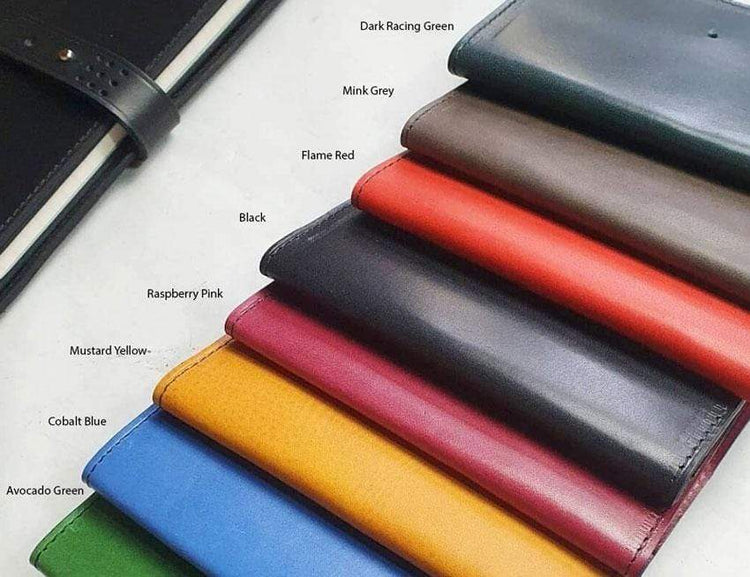 Hands of Tym stationery 'Cedar' Bespoke Handmade Leather Zipped Pencil Case