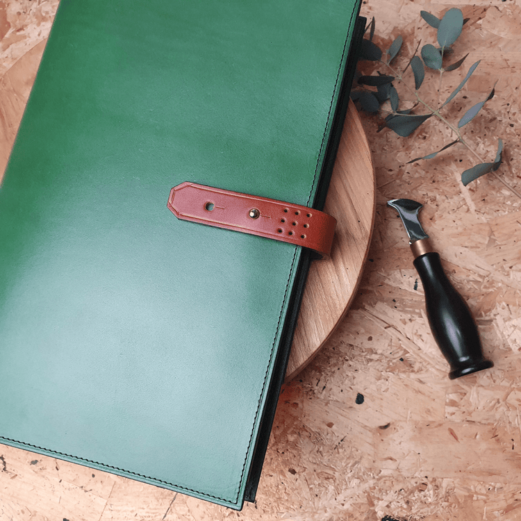 Hands of Tym stationery 'Laurel' The Bespoke Handmade Luxury Leather Notebook / Diary A4